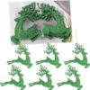 Christmas Concepts® 100mm (4") Pack Of 6 Glittery Reindeer Baubles - Christmas Tree Decorations (Emerald)
