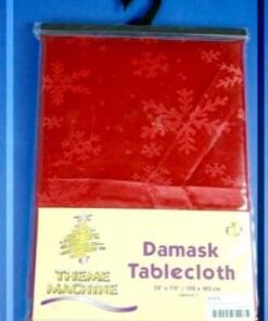 Christmas Concepts® 132cm x 183cm Damask Red Snowflake Rectangular Tablecloth - Christmas Table Decoration (Red)