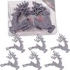 Christmas Concepts® 100mm (4") Pack Of 6 Glittery Reindeer Baubles - Christmas Tree Decorations (Graphite)
