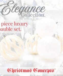 Alternative view of Christmas Concepts® Elegance Collection - Pack of 5-100mm (4") White Luxury Glitter Baubles - Christmas Tree Hanging Decorations