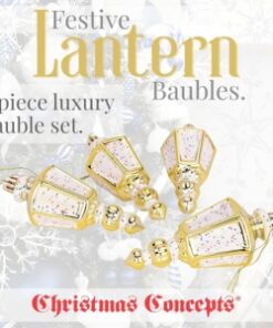 Alternative view of Christmas Concepts® Pack Of 4-110mm (4.3") Gold Glittery Festive Lantern Baubles - Christmas Tree Decorations