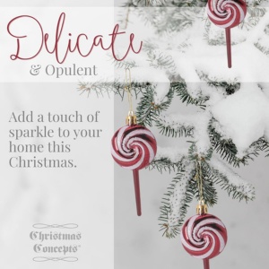 Pack of 4-110mm (4.3") Rioja Red Glittery Festive Lollipop Baubles - Christmas Tree Decorations - Image 9
