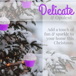 Christmas Concepts® Pack of 4 - 60mm (2.3") Purple Glittery Festive Cupcake Baubles - Christmas Tree Decorations - Image 5
