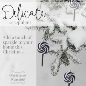 Pack of 4-110mm (4.3") Black Glittery Festive Lollipop Baubles - Christmas Tree Decorations - Image 9