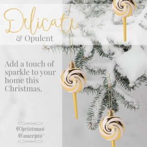Pack of 4-110mm (4.3") Gold Glittery Festive Lollipop Baubles - Christmas Tree Decorations - Image 7