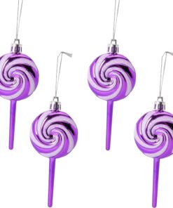 Alternative view of Christmas Concepts® Pack of 4-110mm (4.3") Purple Glittery Festive Lollipop Baubles - Christmas Tree Decorations