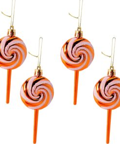 Alternative view of Christmas Concepts® Pack of 4-110mm (4.3") Copper Glittery Festive Lollipop Baubles - Christmas Tree Decorations