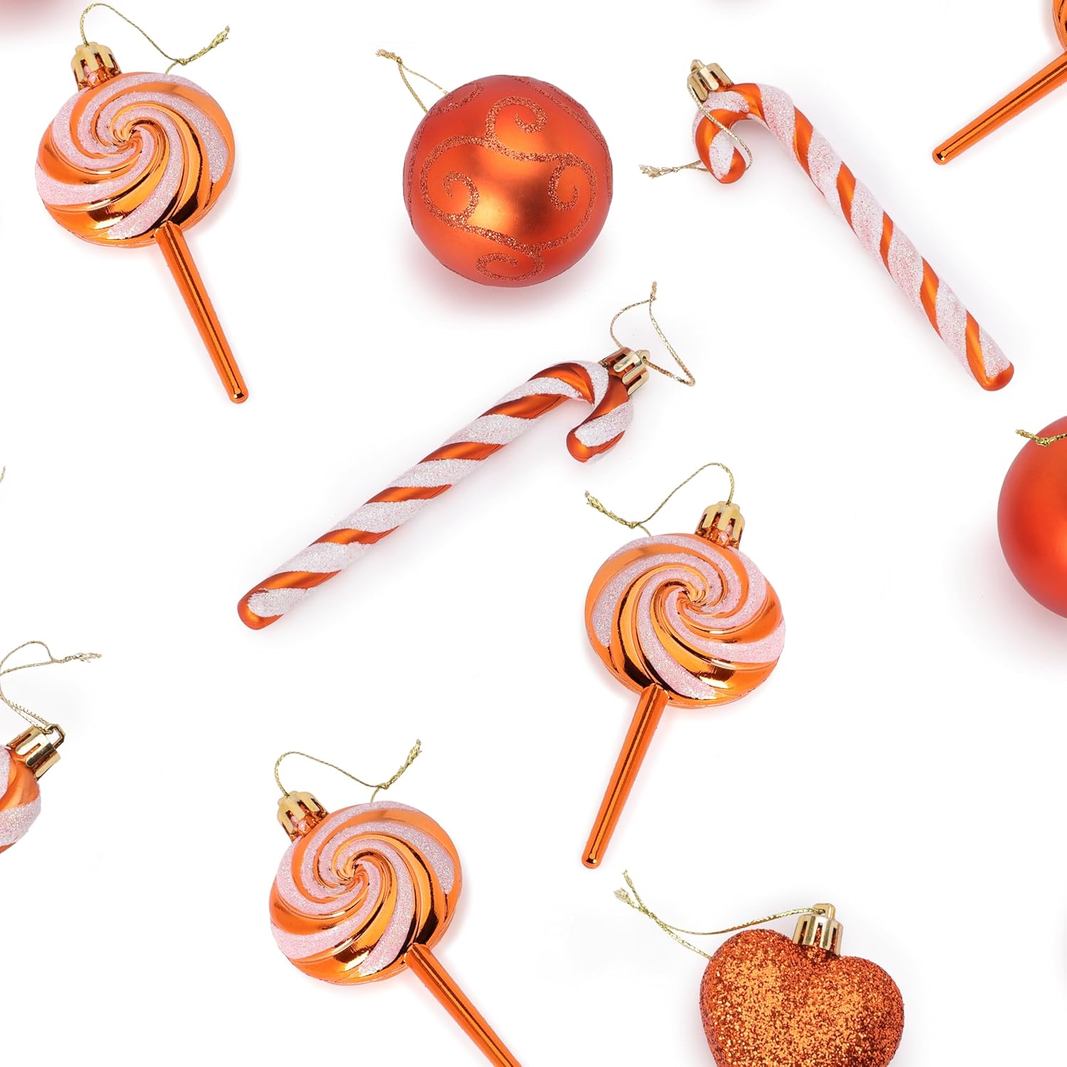 Christmas Concepts® Pack of 4-110mm (4.3") Copper Glittery Festive Lollipop Baubles - Christmas Tree Decorations - Image 3