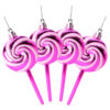 Pack of 4-110mm (4.3") Hot Pink Glittery Festive Lollipop Baubles - Christmas Tree Decorations