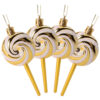 Pack of 4-110mm (4.3") Gold Glittery Festive Lollipop Baubles - Christmas Tree Decorations