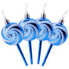 Pack of 4-110mm (4.3") Royal Blue Glittery Festive Lollipop Baubles - Christmas Tree Decorations