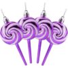 Christmas Concepts® Pack of 4-110mm (4.3") Purple Glittery Festive Lollipop Baubles - Christmas Tree Decorations