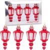Christmas Concepts® Pack Of 4 -110mm (4.3") Red Glittery Festive Lantern Baubles - Christmas Tree Decorations