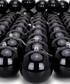 144 Extra Large 100mm Christmas Baubles - Christmas Tree Decorations (Black)