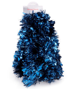 4m Metre Chunky/Fine Christmas Tinsel - Christmas Decoration Tinsel (Midnight Blue)